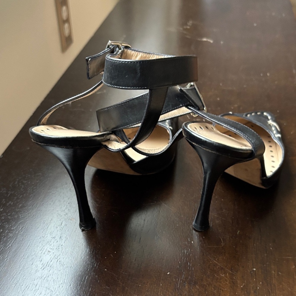 Manolo Blahnik Black Strappy Heels